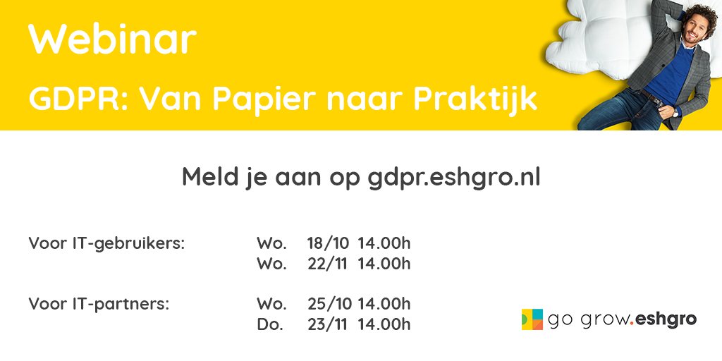 Mayke75's tweet photo. Gisteren was de webinar GDPR: Van Papier naar Praktijk. Gemist? Meld je aan voor een volgende data op https://t.co/zBmoS0iyrt #GDPR #AVG https://t.co/pvBvZrOgAD