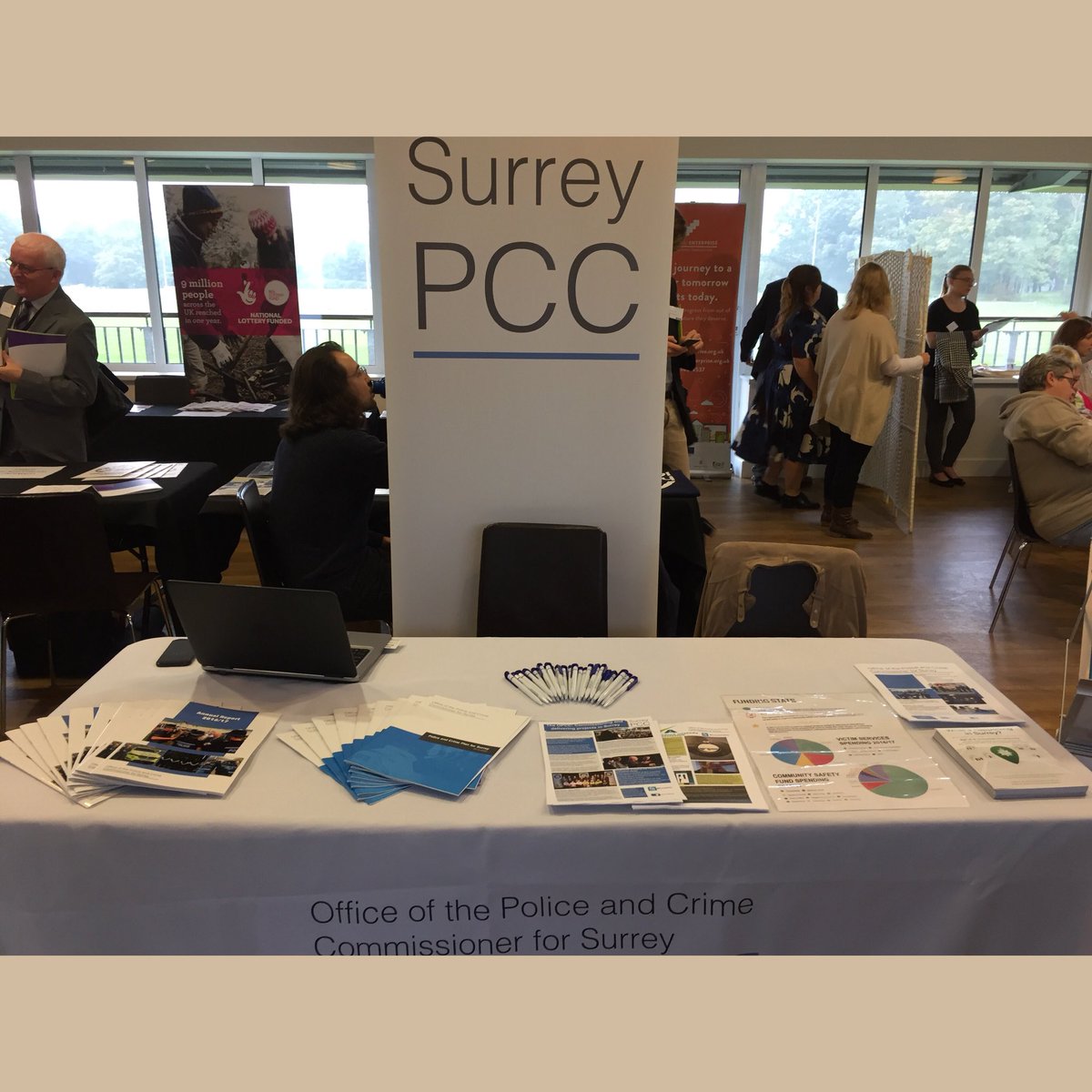 SurreyPCC's tweet photo. We’re at the #Surrey #FundingFair meeting partners & businesses to talk about projects we commission. Visit our #FundingHub for more info! https://t.co/IMGIgR1aMa