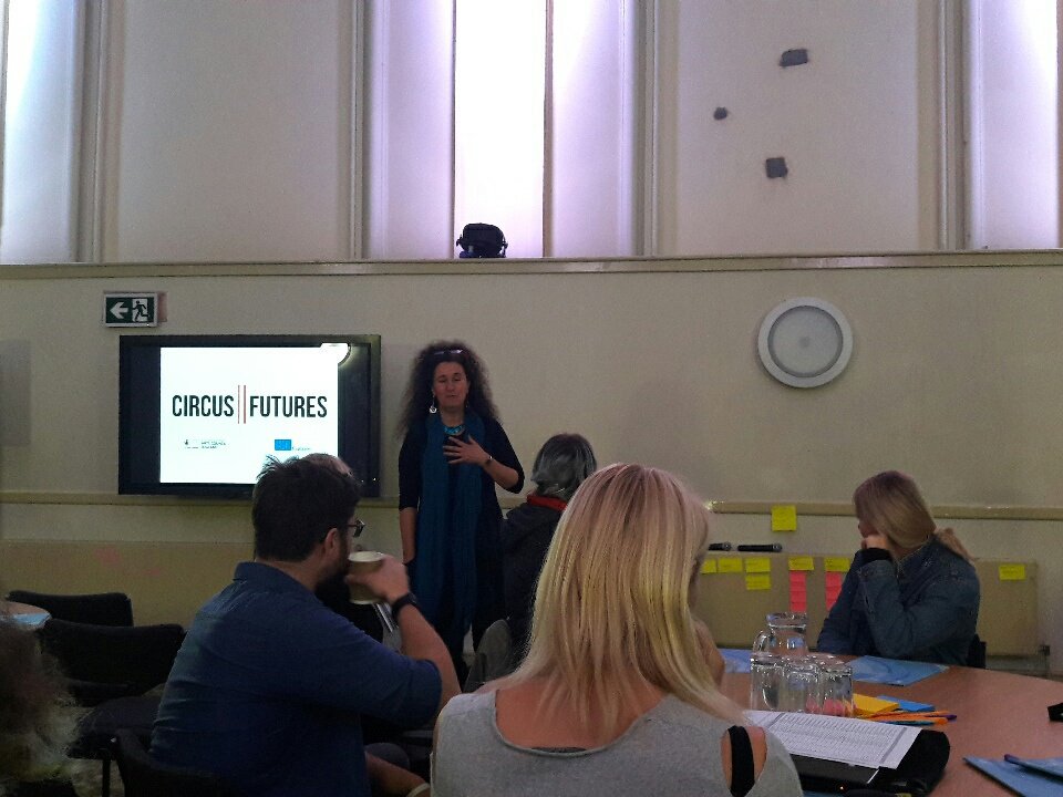 CircusDiaries's tweet photo. Orit Azaz welcomes us to #CircusFutures in Bristol, for a day discussing ways to make work of great quality happen @CircusCity1 https://t.co/SRq2CDTdOb