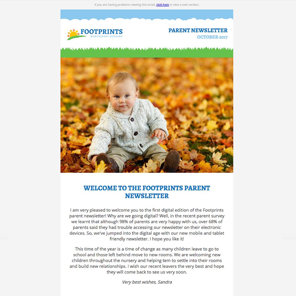thewonkyagency's tweet photo. We've finished a #rebrand and #enewsletter for Footprints Montessori following our #feedbacksurveys 👣 #thinkwonky https://t.co/sXZoVjvctp
