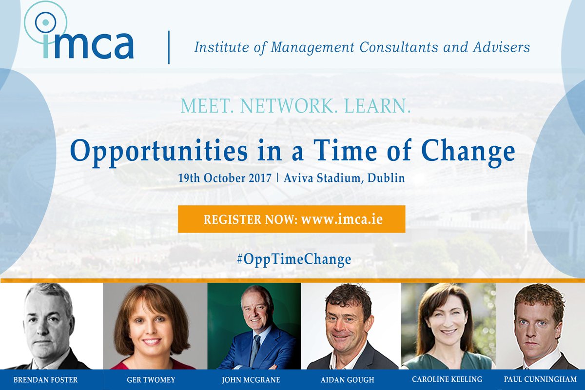 IMCAIreland's tweet photo. Looking forward to seeing you all today at #OppTimeChange #conference Great line-up of speakers! https://t.co/dNhrkdWWW1 #Dublin #consulting https://t.co/ooWrvoEk6k