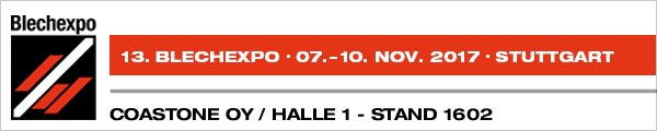 ATS_Blech's tweet photo. Visit us in #Stuttgart GER - #Blechexpo2017 - November 7-10, 2017 #CoastOne Oy - Hall 1 Booth 1602 -#pressbrake #ebrake #bending #sheet https://t.co/bl5Q02Pt4K