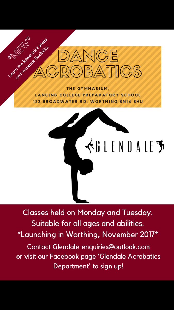 glendaleTA's tweet photo. ▪️LEARN TRICKS TO INCORPORATE INTO YOUR DANCING ▪️
Classes start in November!
VISIT OUR FACEBOOK PAGE!
➡️*Glendale Acrobatics Department*⬅️ https://t.co/fTYAwrFSXF