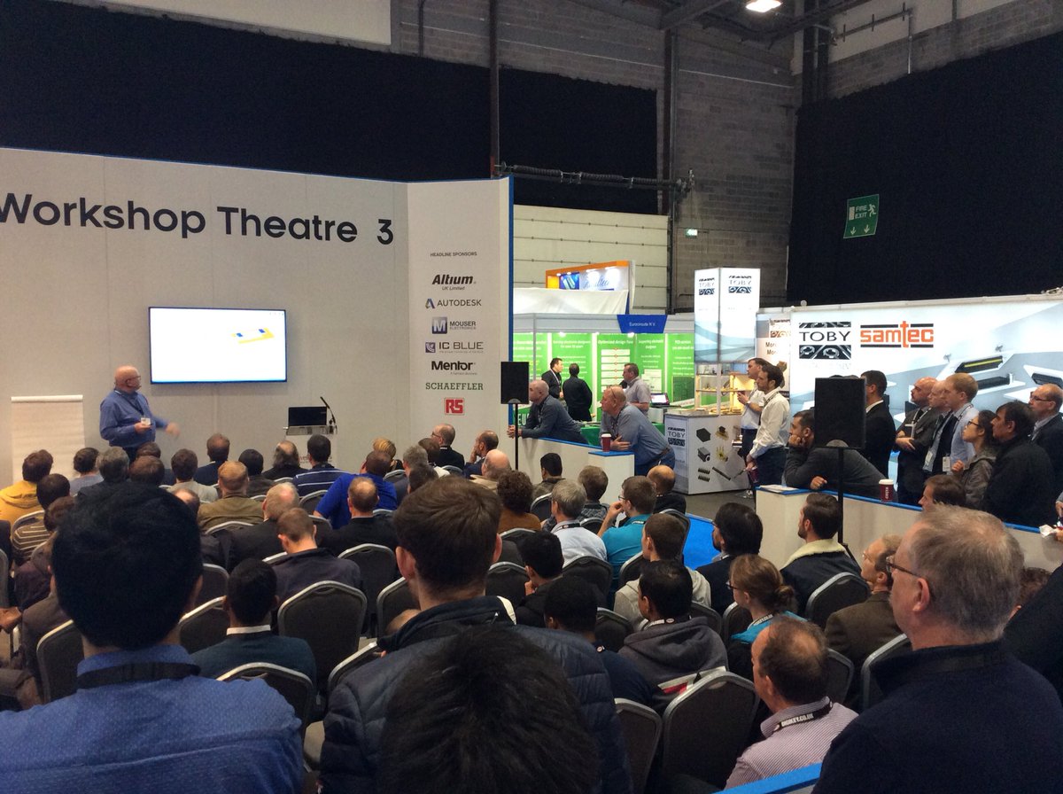 TobyElectronics's tweet photo. Excellent talk on EMC for PCB by @ZukenUK_SCAN over at workshop 3 #elecdesignshow #thevitalcomponent @SamtecInc interconnection https://t.co/X2UTTaOtbP