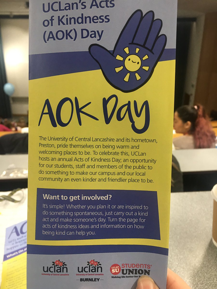 Happy to be supporting @UCLan #UCLanAOK Day 😊 Be kind and share a smile 😊