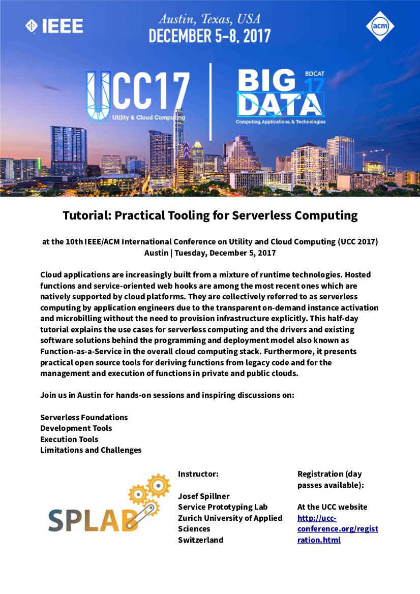 S_P_Lab's tweet photo. Arriving a day early for #KubeCon in Austin? Enjoy a tutorial on #Serverless &amp; more sessions at UCC'17. https://t.co/6BvpM4a9t7 @ucc_bdcat https://t.co/BNuA14GHXA