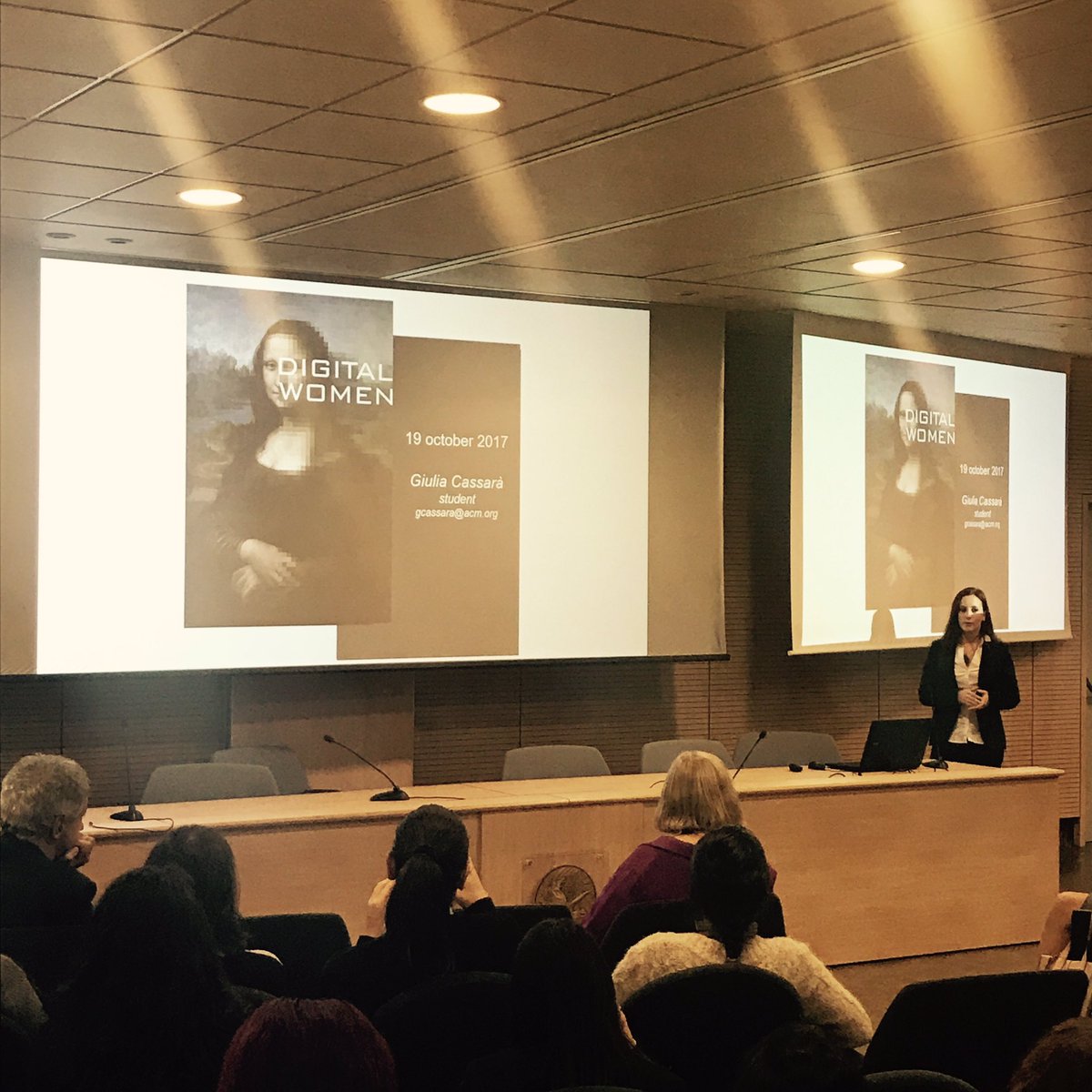 acm_utv's tweet photo. #DigitalWomen Our Chapter is really proud of Giulia Cassará showing her research on #FemaleDiscrimination in #CS, at @ing_torvergata https://t.co/qhRpoy6FeG