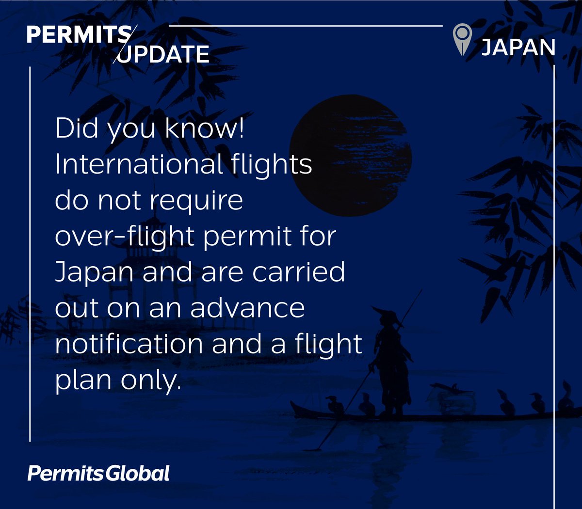PermitsGlobal's tweet photo. Did you know!

#PermitsUpdate #PermitsGlobal #Japan #FlightPermission #OverflightPermit #LandingPermit #Aviation https://t.co/Cn9OSGWhjJ