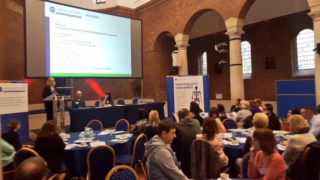 JointRegistry's tweet image. #NJRLondon - now Anita Cannon discusses #dataanomaly submission monitoring in the registry. 📽 | Watch live: tinyurl.com/y9ucozyh.