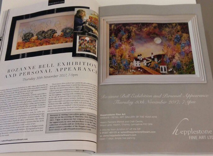 A great write up in this months <a href="/lancashirelife/">Lancashire Life</a> on our upcoming exhibition with <a href="/RozanneBell/">Rozanne Bell</a>. Can't wait!! #rozannebell #art #Hepplestoneart