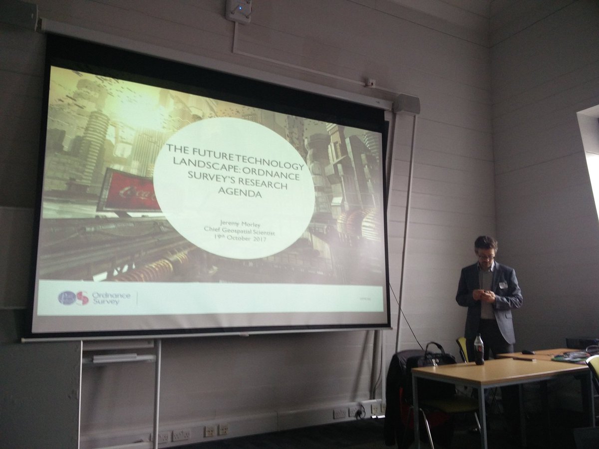 kingsgeocomp's tweet photo. Jeremy Morley, Chief #Geospatial Scientist @OrdnanceSurvey talks to us today about future research using #IoT #UAV #informationmodels https://t.co/D08POL6pTX