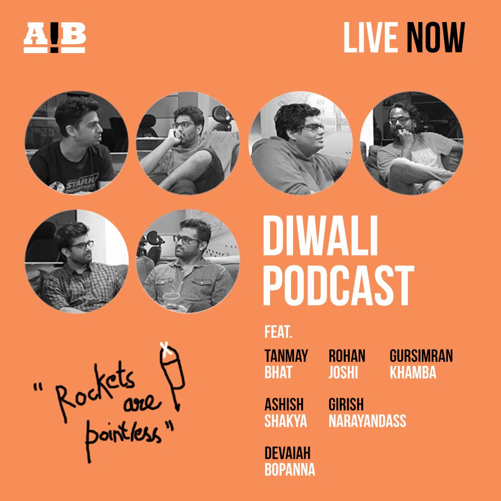 AllIndiaBakchod's tweet photo. The Boys, along with the Head Writers at AIB - Girish Narayandass and Devaiah Bopanna, discussing Diwali. 

Watch : https://t.co/pkTDUfoJ33 https://t.co/OJTuORkzNC