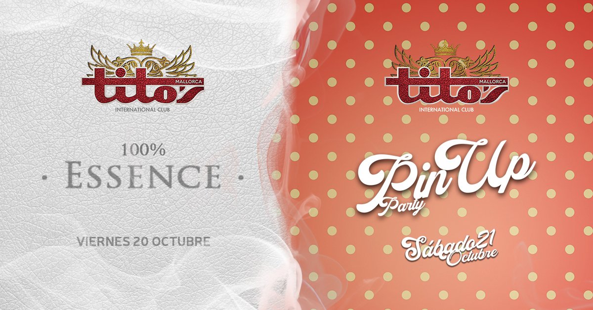 Superweekend_'s tweet photo. Titos Mallorca ❤️❤️
✔️Friday 20th 100% Essence party, with REBECA ❤️
✔️Saturday 21st Party Pin Up
🔶TICKETS➡️ https://t.co/1YTOReXjsd https://t.co/XnLa1GkLy7