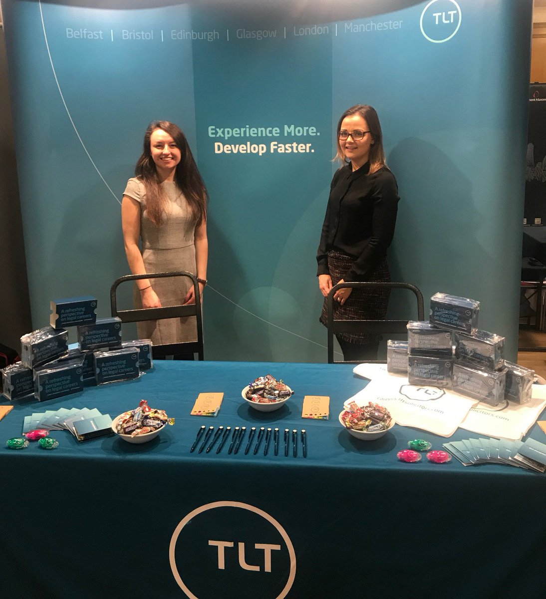 TLTtrainees's tweet photo. At @QUBelfast for #GRPFair? We're ready and waiting on stand 26 to answer all your qu's about a career with TLT. #TLTUnpacked #grabafreebie https://t.co/Z1hHZGUnvy