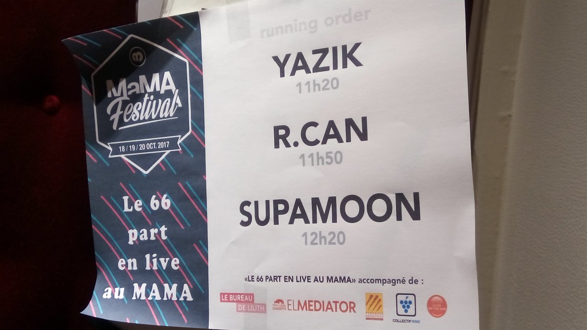 COMEDIEDEPARIS's tweet photo. La @COMEDIEDEPARIS accueille le @MaMAevent avec le #66partenlive et ses 3 groupes en showcase #Yazik #RCAN #Supamoon https://t.co/wYba1nYBaA