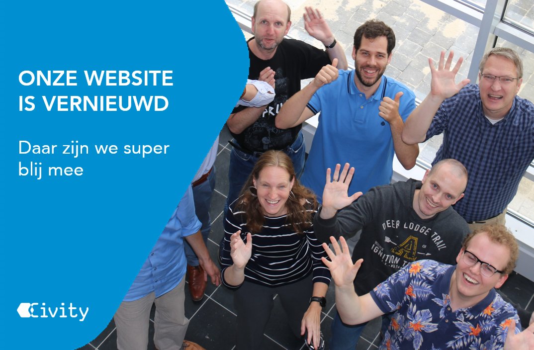 CivityNL's tweet photo. Afgelopen zomer is er hard gewerkt aan een nieuwe #website. Super trots op het eindresultaat. Benieuwd? Kijk op https://t.co/8MU3A2fkWM https://t.co/foQkKdvJOX