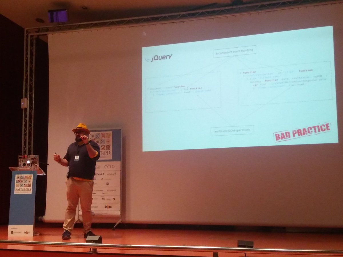 flohcim's tweet photo. "Modern frontend development with Vuejs" by Tudor Barbu @motanelu #ploneconf2017 #ploneconf #plone https://t.co/DpJhuIflUr