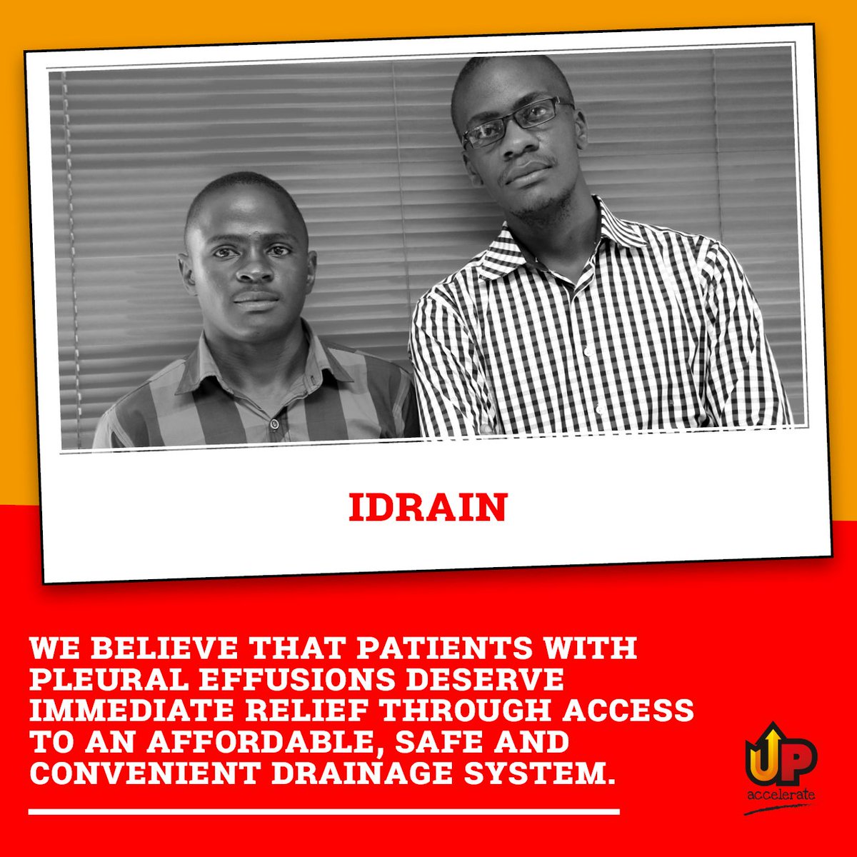 UpAccelerate's tweet photo. At #iDrain, we believe that patients with pleural effusion deserve fast relief through access to an affordable drainage tool #UpAccelerate https://t.co/866R5v7Hth