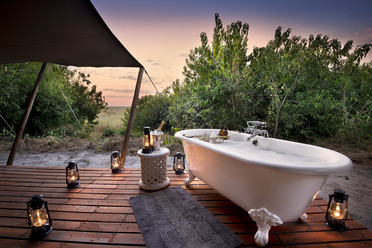 AfricanBushCamp's tweet photo. A bath with a view. Name one thing more relaxing... we'll wait ;) #LinyantiBushCamp #AfricanBushCamps #Botswana #ChobeEnclave https://t.co/XATnpCDJFI