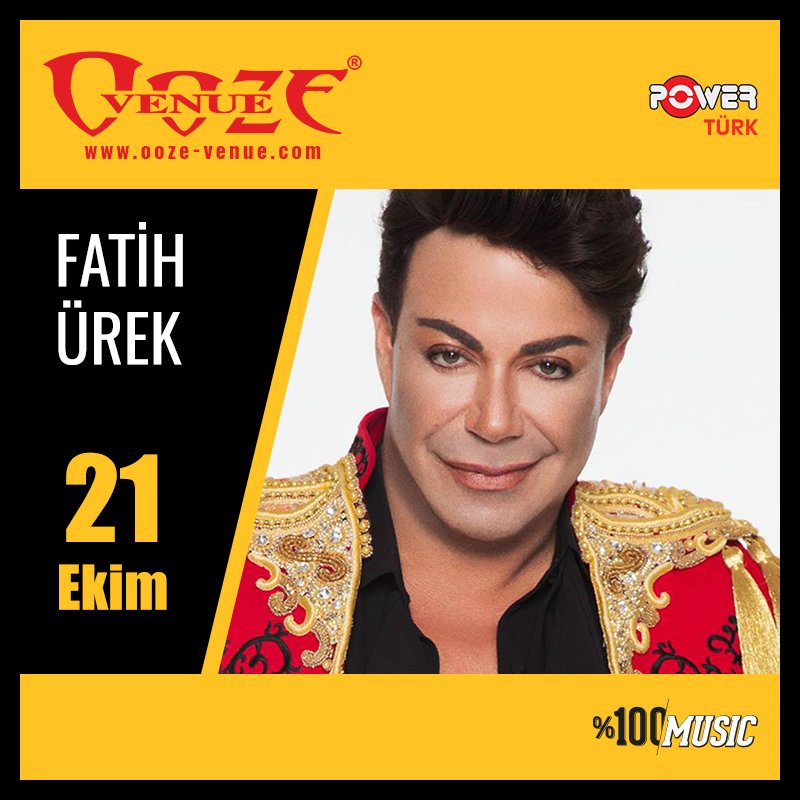 Bu tweetimizi RT'le, Fatih Ürek konserimize çift kişilik davetiye kazan! #yüzdeyüzmüzik #yuzdeyuzooze