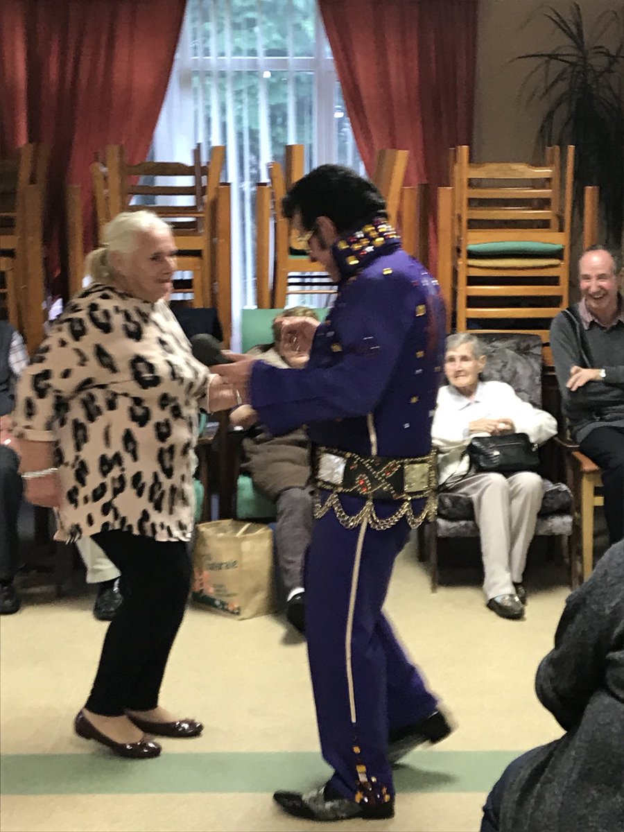 Assisihousessc's tweet image. Great week the legend himself Rocky Mills (Elvis) called to us yesterday and today is bingo day all smiles around #assisihousewaterford
