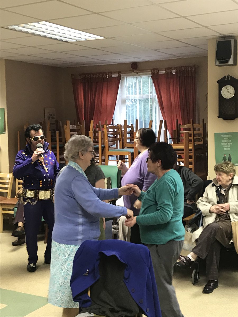 Assisihousessc's tweet image. Great week the legend himself Rocky Mills (Elvis) called to us yesterday and today is bingo day all smiles around #assisihousewaterford