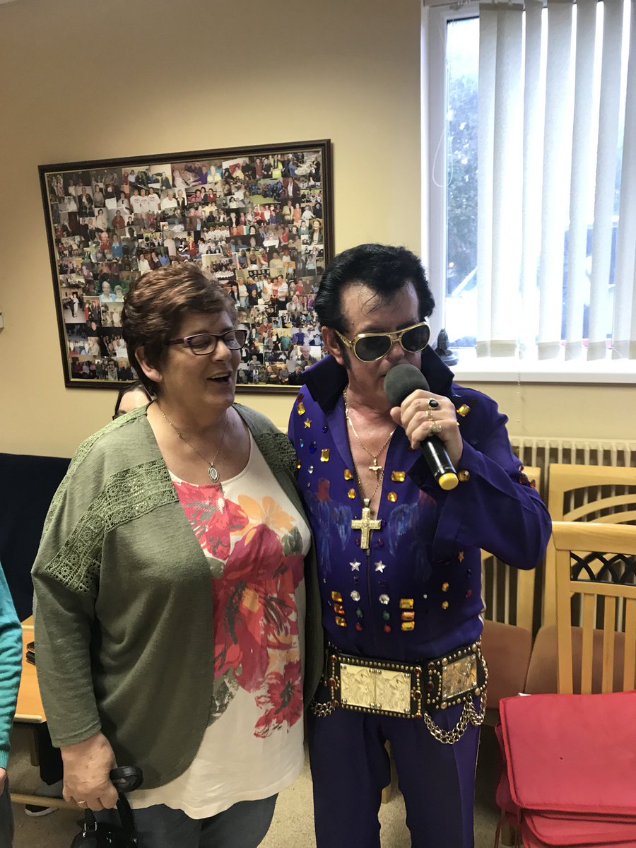 Assisihousessc's tweet image. Great week the legend himself Rocky Mills (Elvis) called to us yesterday and today is bingo day all smiles around #assisihousewaterford