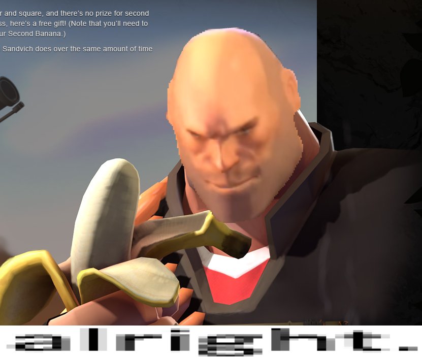 Luxrafen0's tweet photo. alright. #TeamFortress2 #TF2 #teamfortress #infernoupdate #valve #banana https://t.co/oPT6gyDnCh