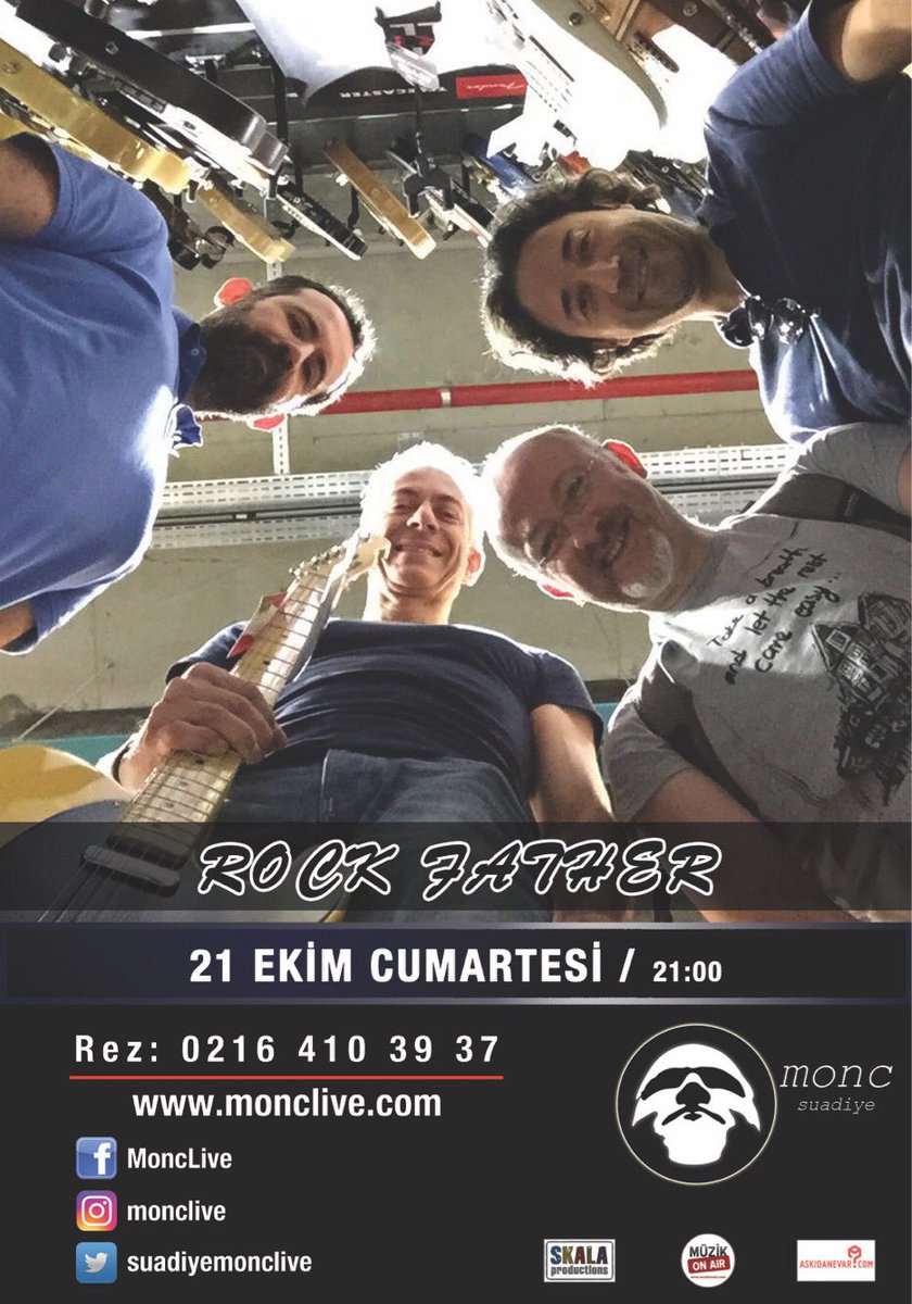 SuadiyeMoncLive's tweet photo. Rock Father 21 Ekim Cumartesi 21.00'da Monc Live sahnesinde #monclive #rockfather https://t.co/bBmUoa8433