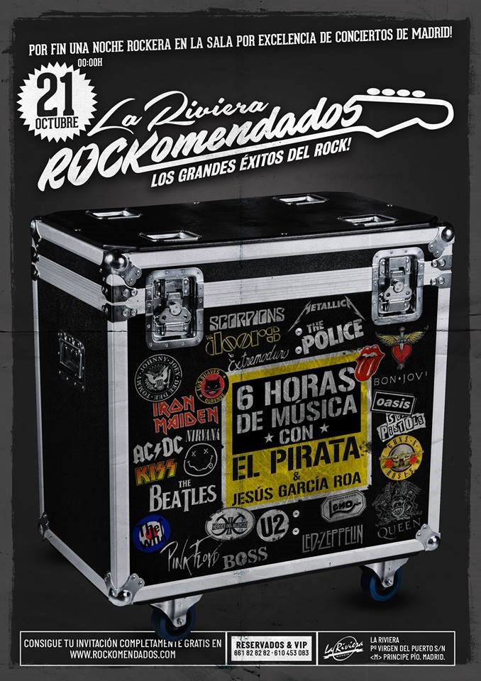 Os recordamos: Hoy termina ROCKOMENDADOS: Sorteamos 5 entradas dobles para la fiesta este sábado 21 Oct.

rockinspain.es/concursos/rock…

<a href="/2M_Group/">2MGROUP</a>