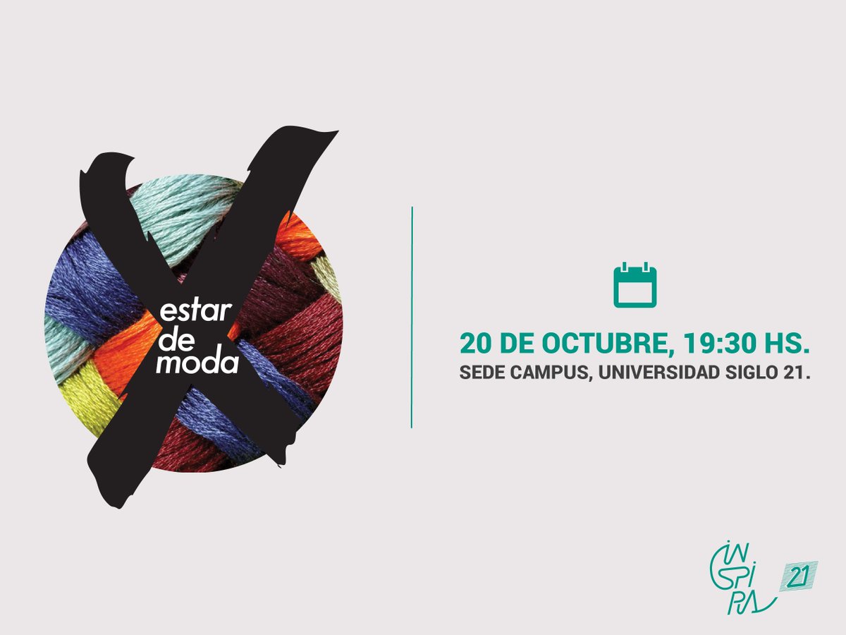 LaSiglo21's tweet photo. Mañana 📅 LLega una nueva edición del #EstarDeModa 👗Creá Identidad en el #Inspira21 👠 https://t.co/Np4XuesgHp https://t.co/Up6AYZmzLu
