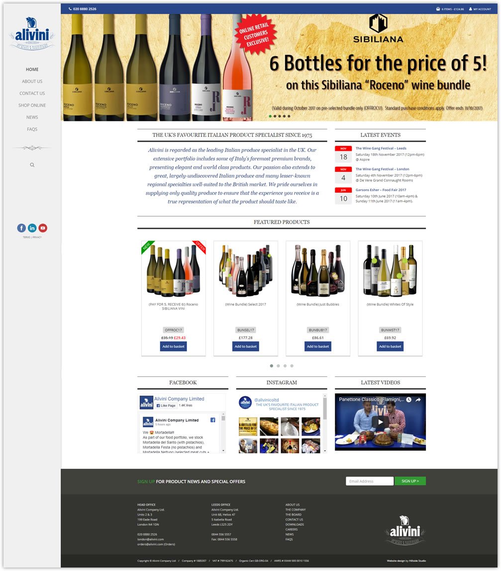HillsideWebUK's tweet photo. Earlier this year we launched the new website for Alivini Company, supplier of Italian food and provisions - https://t.co/U3IcGHCDre https://t.co/KDhGbMjWe6