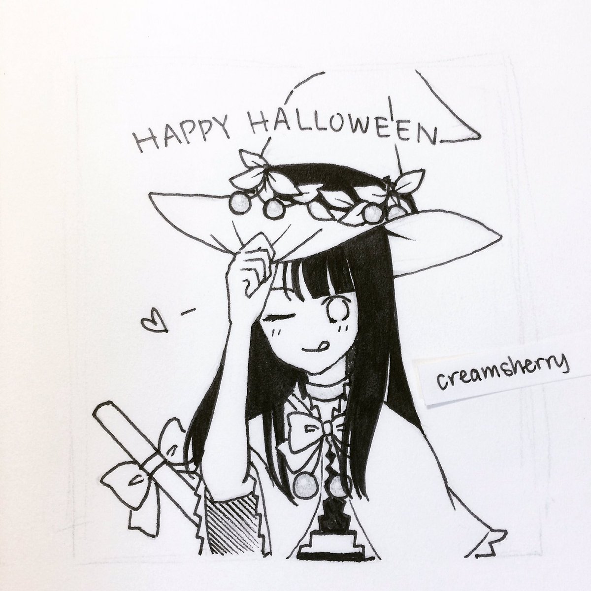 #inktober day 19: Chie (Cherry-chan)'s halloween costume! ?
Tomorrow we'll see what Cream-chan is wearing :'D
自作キャラクターのチエ(チェリーちゃん)のハロウィン仮装? 