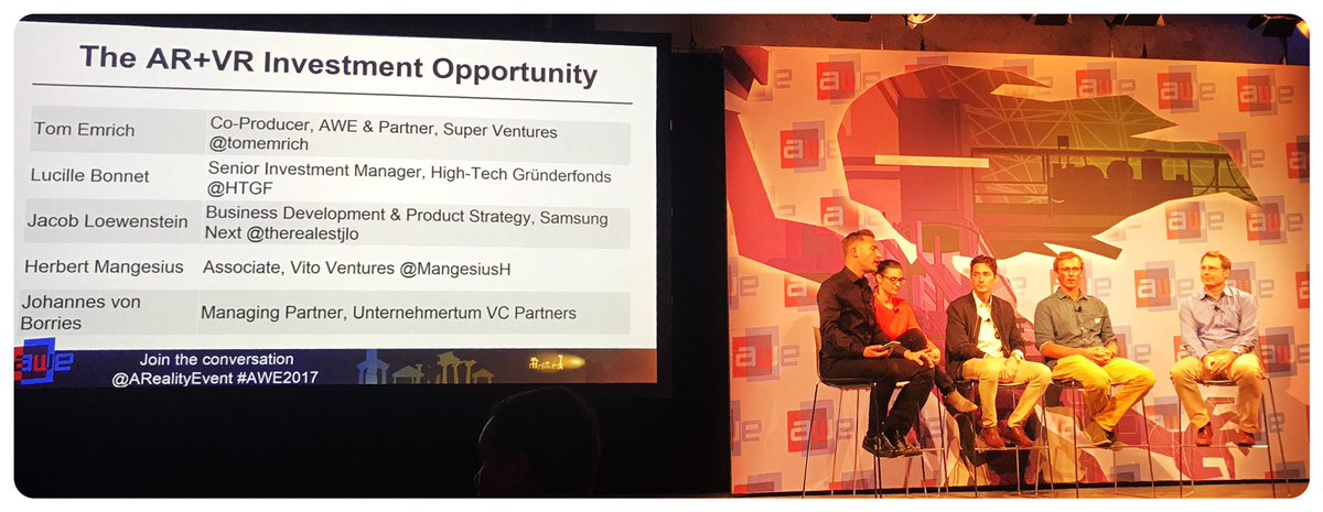 AmyPeckXR's tweet photo. Very important-what are the investment opportunities in XR? Stellar panel @ #AWE2017 @htgf @therealestjlo @MangesiusH @UVC_Partners https://t.co/348THVhjTP