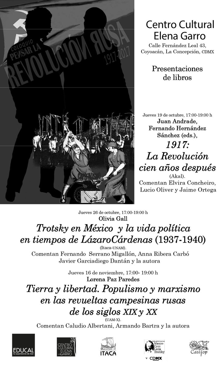 cc_elenagarro's tweet photo. #HoyToca #PresentaciónEditorial de 1917: La revolución rusa cien años después, de #EdicionesAkal.
17 hrs. #EntradaLibre https://t.co/VYTnolv8Q8