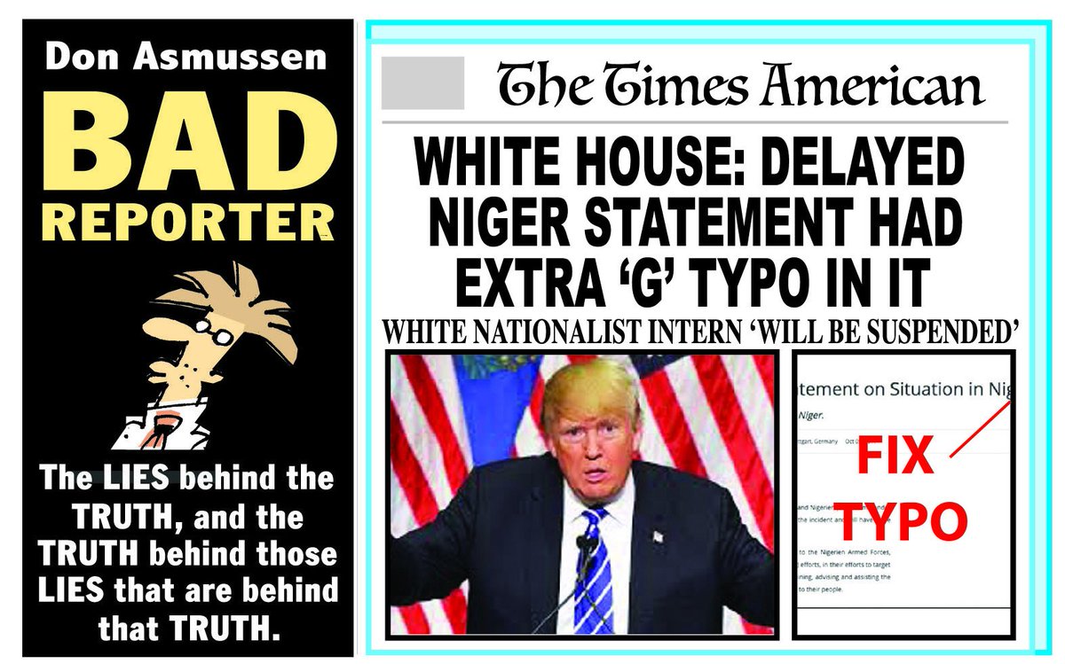 don_asmussen's tweet photo. DELAYED TRUMP NIGER STATEMENT EXPLAINED at https://t.co/KuQg6fsktp
#TrumpNiger
#TrumpCondolences
#TrumpBenghazi https://t.co/ue3W7SDrb4