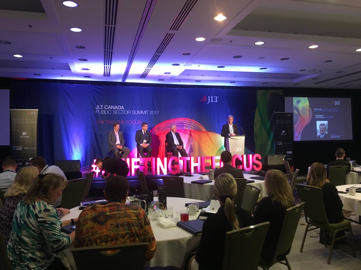 JLTGroup's tweet photo. Principal Technical Partner @AvivaCanada for JLT Canada's Public Sector Summit 2017 introduces the Infrastructure Panel. #shiftingthefocus https://t.co/zxmokPKCkQ