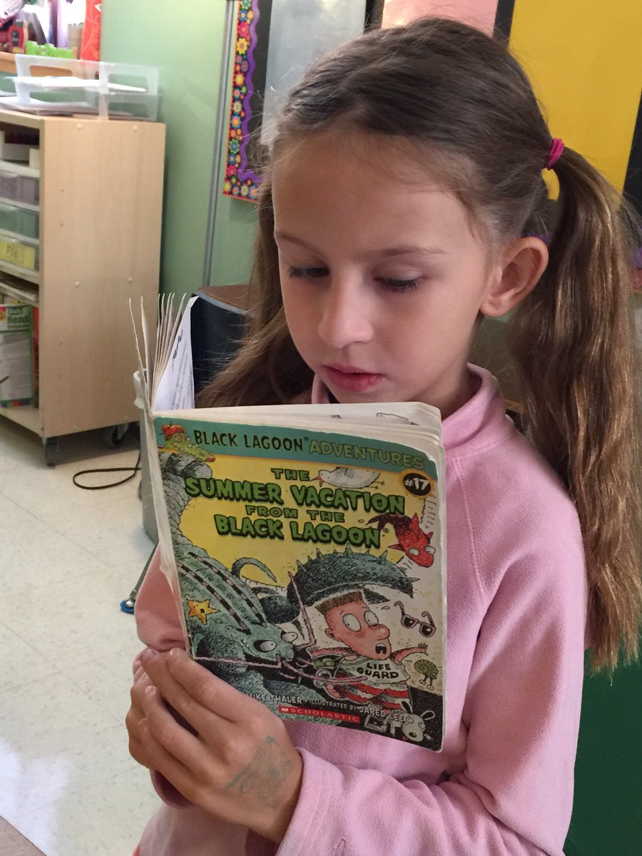 friendsin3rd's tweet photo. Another reading challenge! This incredible reader challenged her classmates to read 5 of the Black Lagoon Adventure books! #welovereading https://t.co/Fc392vjJjU