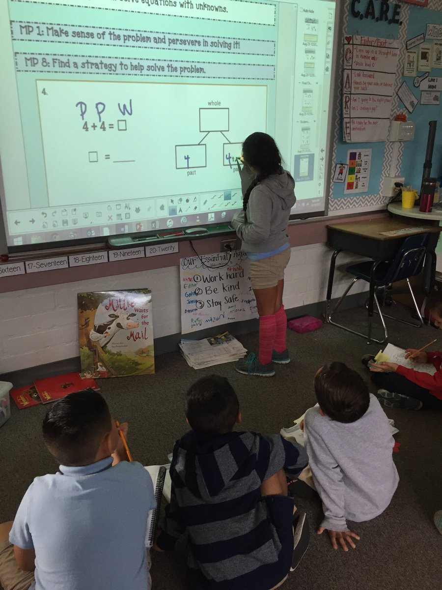 mrs_benitez1's tweet photo. A student sharing how she solved for the unknown sum! #swunmath #numbersbonds @SwunMath https://t.co/VEbQqahPn0