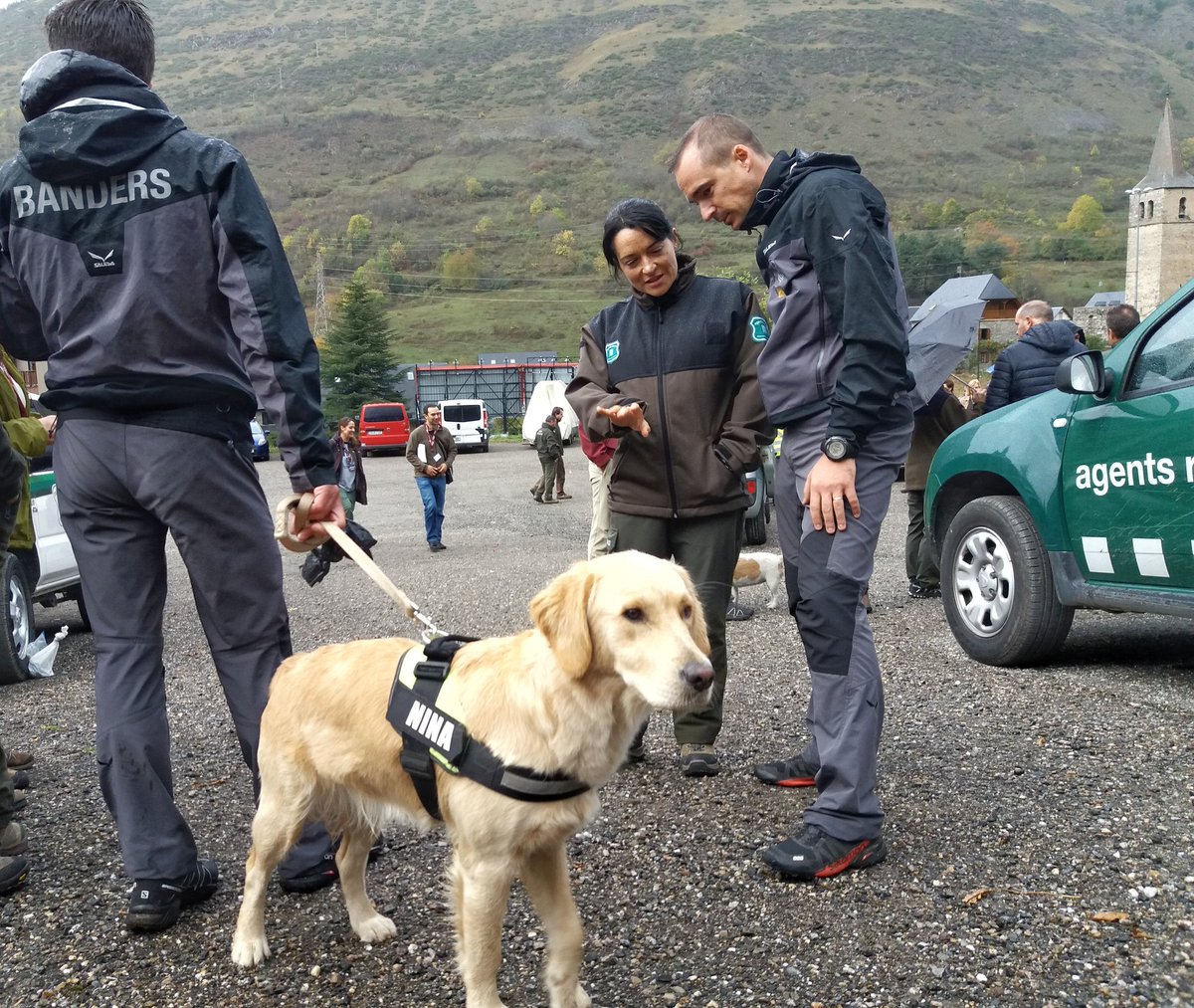 Demostración de la Unidad Canina del COS de Banders (Agentes FF) de Andorra en el #4CAFMA_ARAN. Búsqueda de piezas de caza y pesca ilegales.