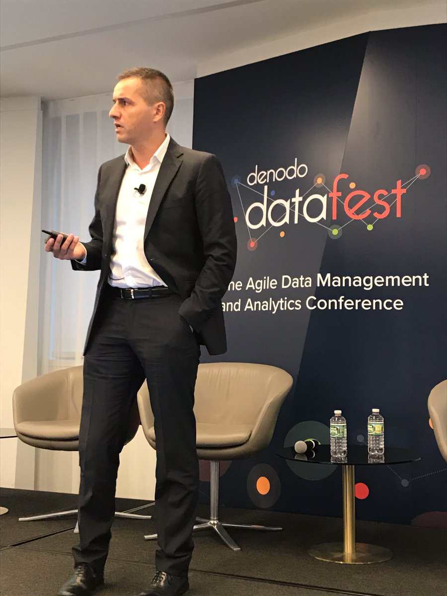 denodo's tweet image. Alberto Pan takes to the stage to explain how the #Denodo Platform #queryoptimizer differentiates us #datavirtualization #DenodoDataFest