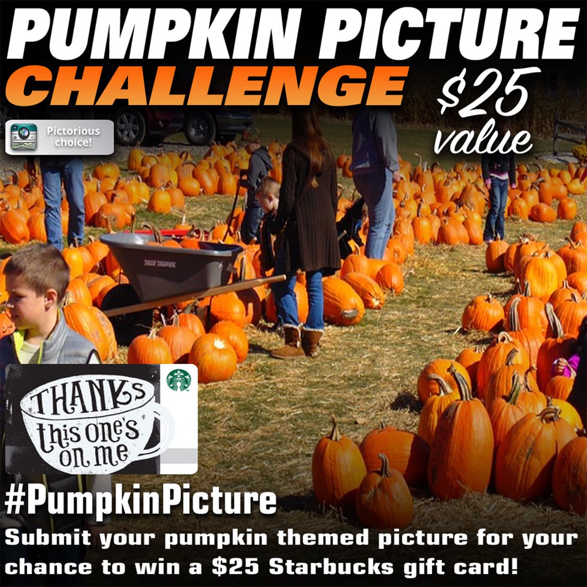 Pictorious's tweet photo. Let’s see those #Pumpkin Pictures for your chance to win a Starbucks gift card! DL Pictorious now on iOS and Android! 🎃 https://t.co/YPXQY2BdNZ