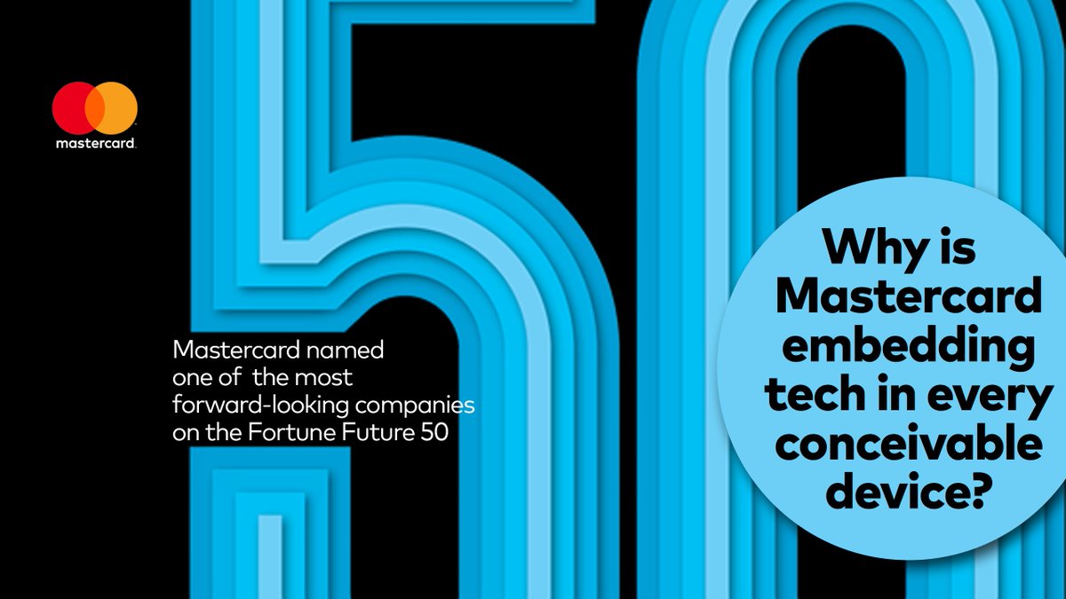 MastercardNews's tweet photo. Mastercard named one of the world’s most forward-looking companies on #FortuneFuture50 by @FortuneMagazine https://t.co/oGaEW1V6Nj https://t.co/YlpH8WnVmg