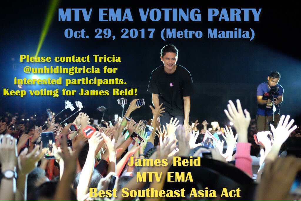 stephjoon7's tweet photo. Join our MTV Voting Party! We have a few seats left! DM @unhidingtricia 

👉🏻 2 voting time to choose from (Manila only)
👉🏻 Free PALM DREAMS shirt 
👉🏻 We'll provide your computers to vote. 
👉🏻 More surprises in store for you! 

WinMTVEMA JamesReid
#MagpasikatKaryLLeJhong https://t.co/Q60NdOJI66