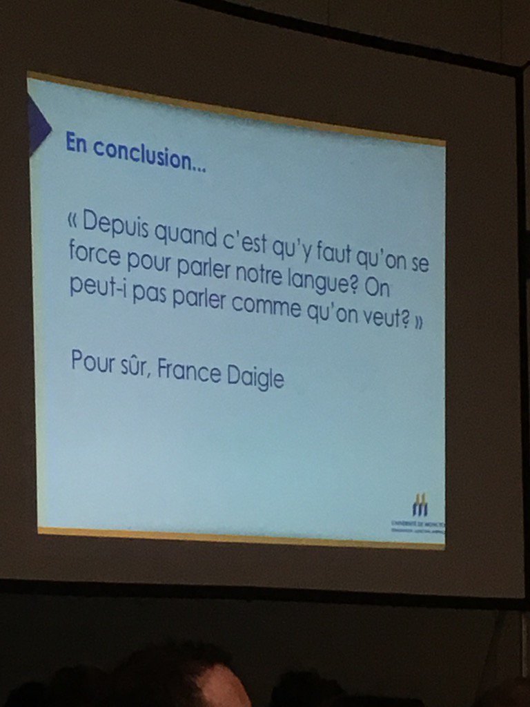 rhealchaputDSFM's tweet photo. Moi, j'parle un français cassé, mais c'est du français quand même, c'est ma langue aussi" #guydaniel #chantouest https://t.co/DUka5wOUuI