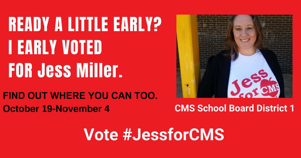 JessforCMS's tweet photo. This is what we've been waiting for and working towards. Early voting starts today.
VOTE #JessforCMS and share! https://t.co/yUd3JF84Ml