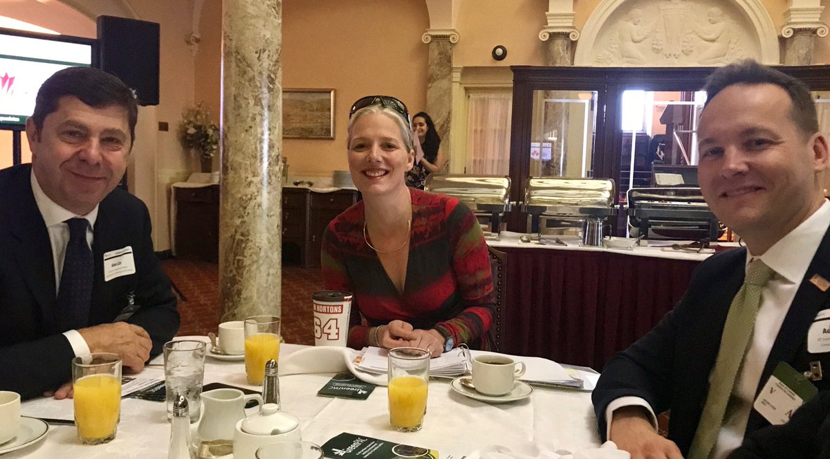 McSweeneyMikeB's tweet photo. Thanks @cathmckenna @ajauer #AlexCar for joining us @GreenPACdotca Breakfast honouring MPs who support #Environment https://t.co/nUyC3jKCig