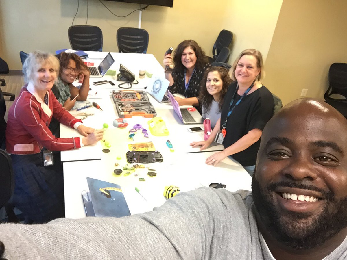 tclark210's tweet photo. Maker-centered learning Harvard course Teachers learning how things are made through the parts, purposes, complexities routine @AIS_Eagles https://t.co/EJXp9iFK0X