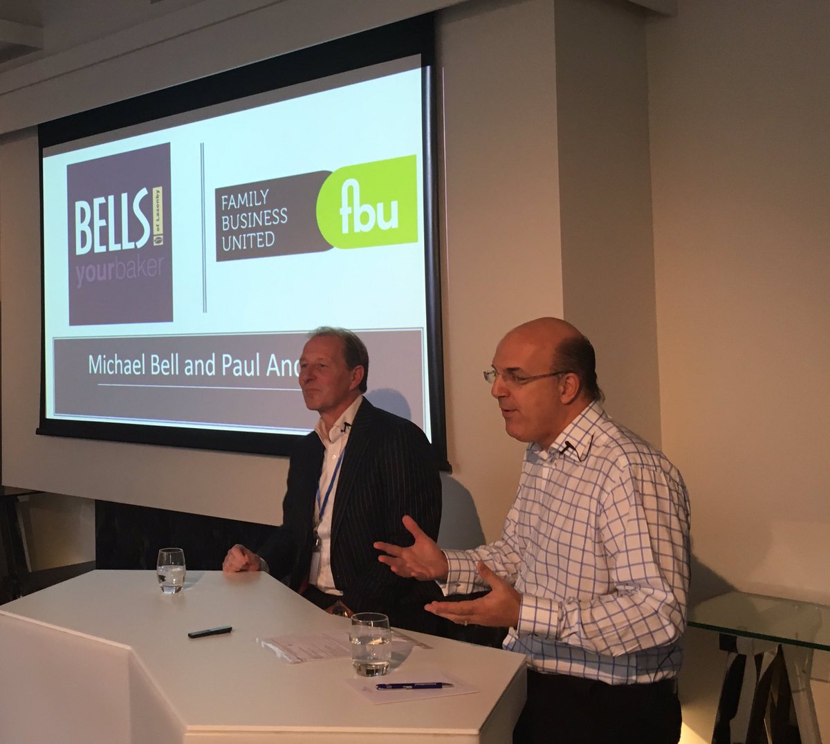 fambizcommunity's tweet photo. Michael Bell of@BellsofLazonby @fambizcumbria winner sharing insight with @FamilyBizPaul at #FamBizConf https://t.co/1y95A91bLR