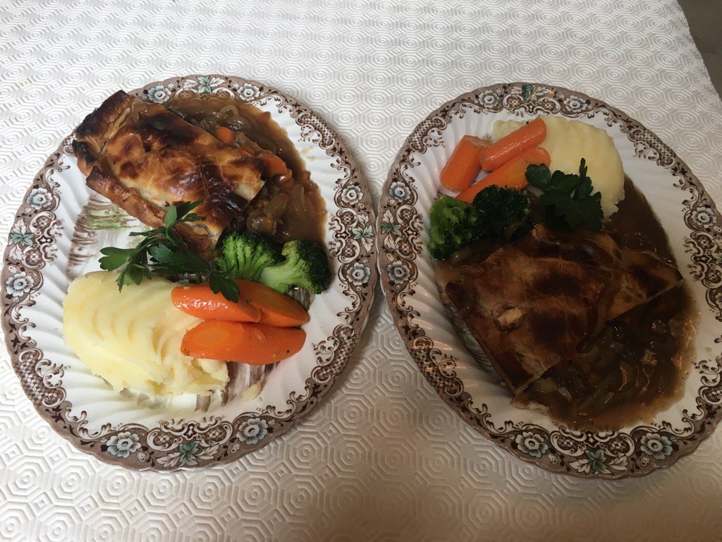 Cold, tired, hungry or hungover? Pop in for some homemade beef 'n' onion pie served with mash and vegetables - yummy